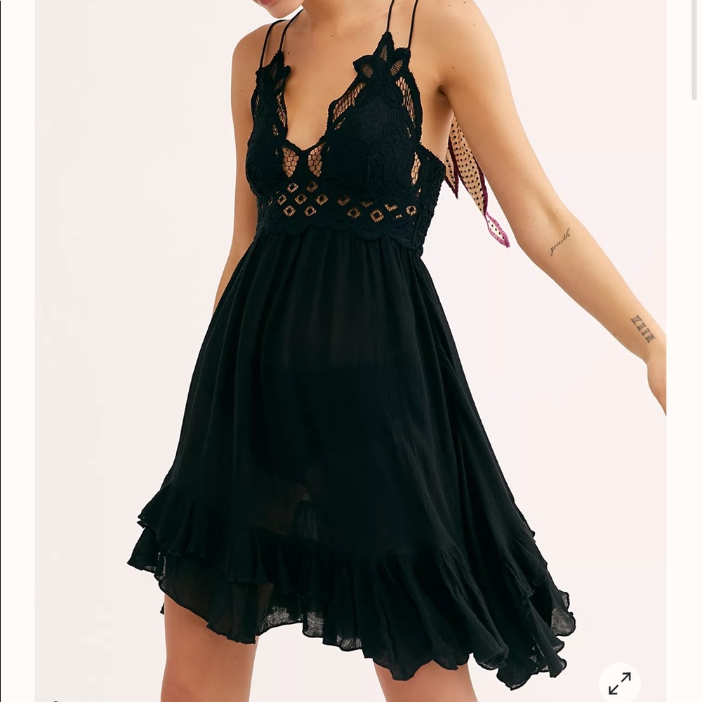 Free People black lace swing dress, S
